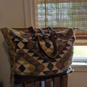 Geometric Patterned Tote Bag